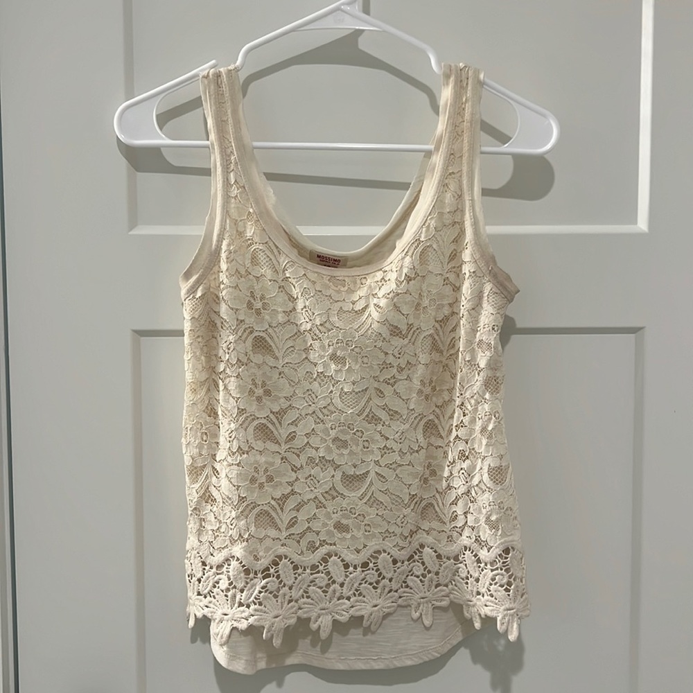 Cream lace tank top
